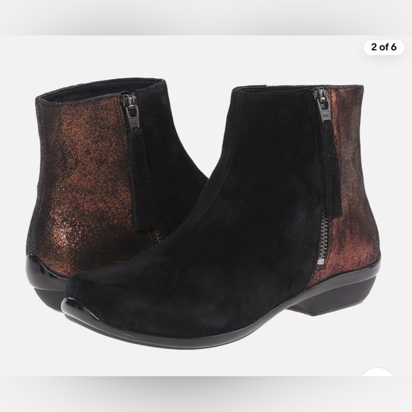 Dansko Otis Women’s Balck Suede Booties Copper Hold Glitter, size 10.5-11 - Picture 1 of 11